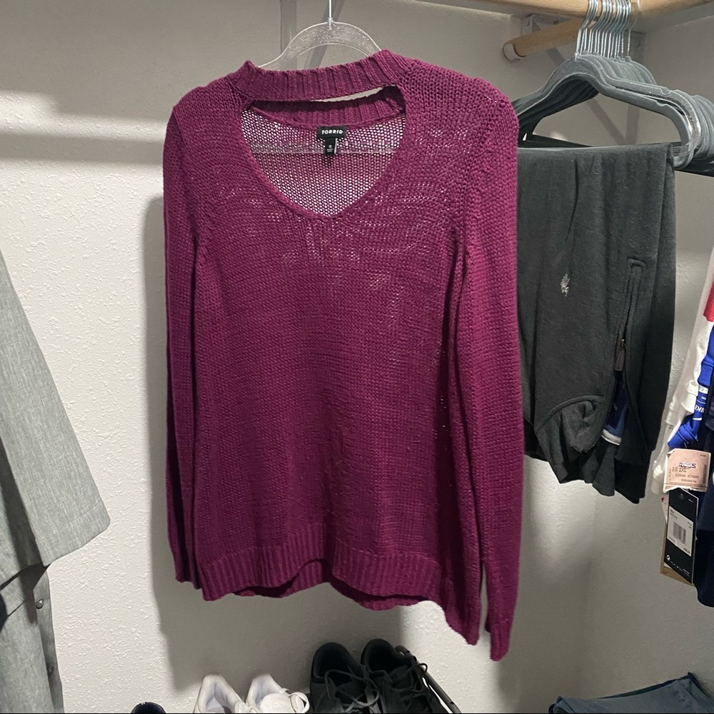 Torrid 0X light weight mauve sweater